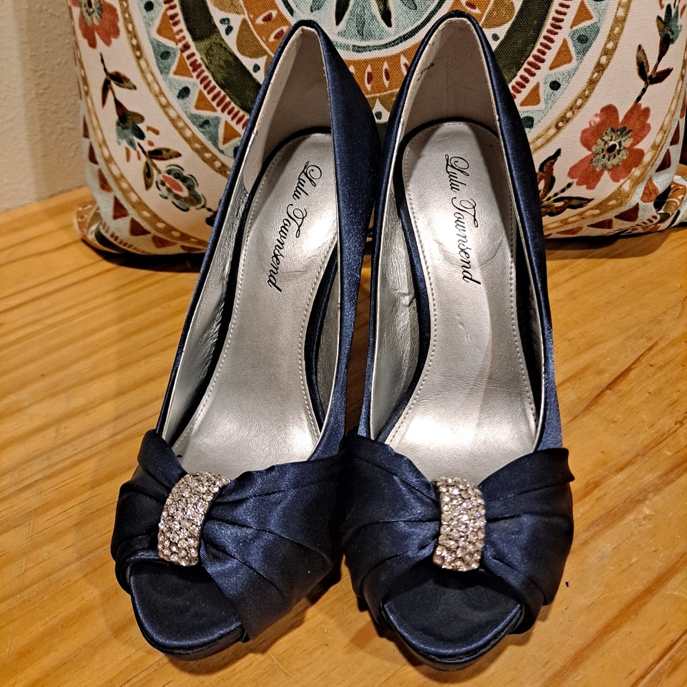 Lulu Townsend Heels Womens Size 7W Blue